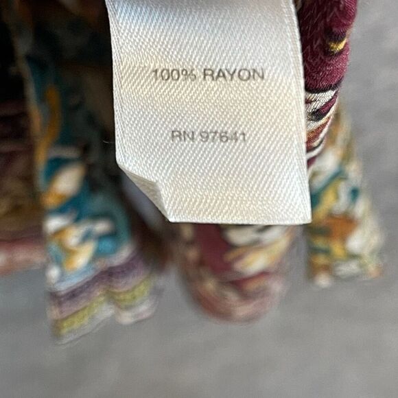 J. JILL Boho Tunic Small Multicolor Patchwork Boho Eclectic Button Front Top EUC - Picture 7 of 16